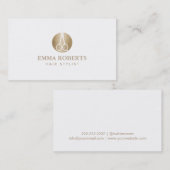 Hair Stylist Modern Scissor Gold Logo Elegant Visitekaartje (Voorkant / Achterkant)