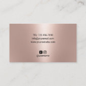 Hair Stylist Modern Scissor Logo Roos Gold Salon Visitekaartje (Achterkant)