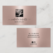 Hair Stylist Modern Scissor Logo Roos Gold Salon Visitekaartje (Voorkant / Achterkant)