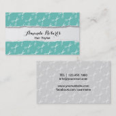 Hair Stylist | Modern Scissor Pattern Turquoise Visitekaartje (Voorkant / Achterkant)