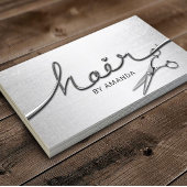 Hair Stylist Modern Silver 3D Script Salon Visitekaartje