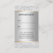 Hair Stylist Modern Silver Glitter Appointment Afsprakenkaartje (Achterkant)