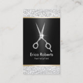 Hair Stylist Modern Silver Glitter Appointment Afsprakenkaartje (Voorkant)