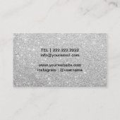 Hair Stylist Modern Silver Glitter Hair Slon Visitekaartje (Achterkant)