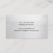 Hair Stylist Modern Silver Glitter Scissor Salon Visitekaartje (Achterkant)