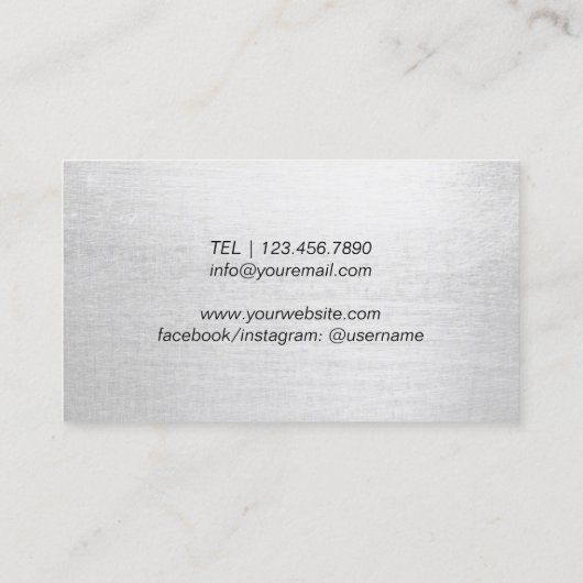 Hair Stylist Modern Silver Glitter Scissor Salon Visitekaartje (Achterkant)