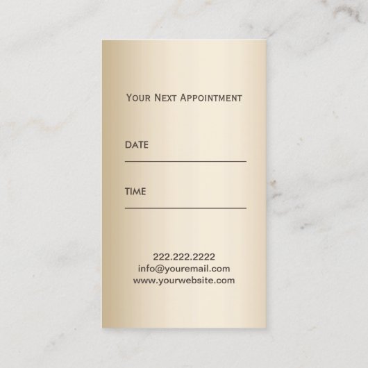 Hair Stylist Modern Silver Gold Salon Benoeming Afsprakenkaartje (Achterkant)