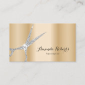 Hair Stylist Modern Silver Scissor Salon Gold Visitekaartje (Voorkant)
