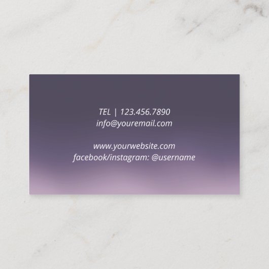 Hair Stylist Modern Silver Scissor Salon Paars Visitekaartje (Achterkant)