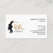 Hair stylist modern typografie haarverlengstuk visitekaartje (Achterkant)
