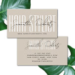 Hair stylist modern typografie script beige visitekaartje<br><div class="desc">Hair stylist modern typografie script beige</div>