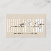 Hair stylist modern typografie script licht visitekaartje (Voorkant)
