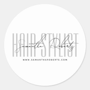 Hair stylist modern typografie script white ronde sticker