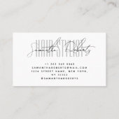 Hair stylist modern typografie script white visitekaartje (Achterkant)