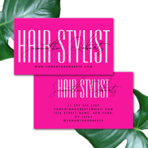 Hair stylist modern typografiescript neon roze