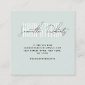 Hair stylist modern typography script blue vierkante visitekaartje (Achterkant)
