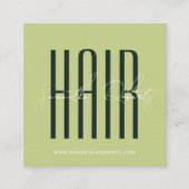 Hair stylist modern typography script pearl pink vierkante visitekaartje (Voorkant)