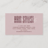 Hair stylist modern typography script purple visitekaartje (Achterkant)