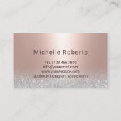 Hair Stylist Moderne Typography Blush Roos Gold Visitekaartje (Achterkant)