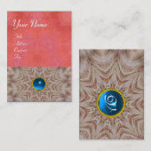 HAIR STYLIST-monogram, antiek roze rood wit Visitekaartje (Voorkant / Achterkant)