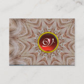 HAIR STYLIST-monogram, antiek roze roze ruby, wit Visitekaartje (Achterkant)