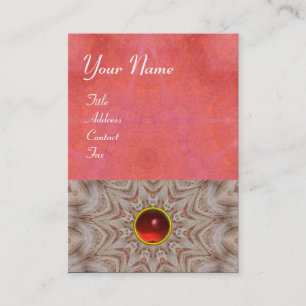 HAIR STYLIST-monogram, antiek roze roze ruby, wit Visitekaartje