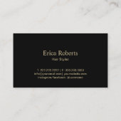 Hair Stylist Monogram Modern Black & Gold Visitekaartje (Achterkant)