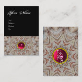 HAIR STYLIST-monogram, rode roze ruby, zwart Visitekaartje (Voorkant / Achterkant)