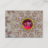 HAIR STYLIST-monogram, rode roze ruby, zwart Visitekaartje (Achterkant)