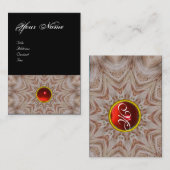 HAIR STYLIST-monogram, rode ruby, zwart Visitekaartje (Voorkant / Achterkant)