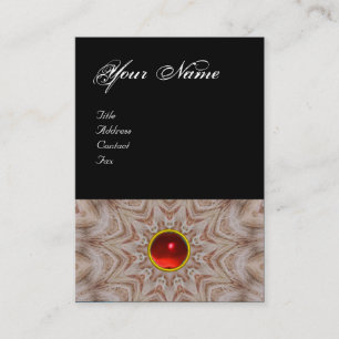 HAIR STYLIST-monogram, rode ruby, zwart Visitekaartje