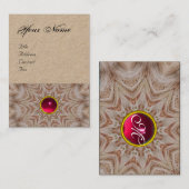 HAIR STYLIST Monogram Rood Roze Ruby Edelsteen Visitekaartje (Voorkant / Achterkant)