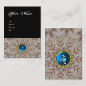 HAIR STYLIST-monogram, saffierblauw zwart Visitekaartje (Voorkant / Achterkant)