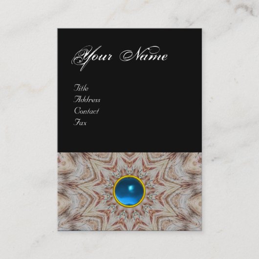 HAIR STYLIST-monogram, saffierblauw zwart Visitekaartje (Voorkant)