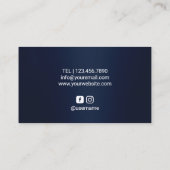 Hair Stylist Navy Glitter Drift Gold Scissor Salon Visitekaartje (Achterkant)