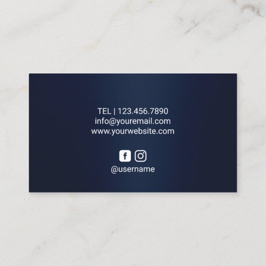 Hair Stylist Navy Glitter Drift Gold Scissor Salon Visitekaartje (Achterkant)