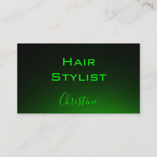 Hair Stylist neon green op zwart visitekaartje Afsprakenkaartje