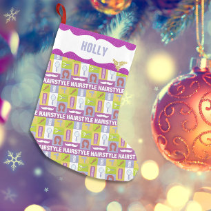 Hair Stylist Occupation   Roze glitter Kleine Kerstsok