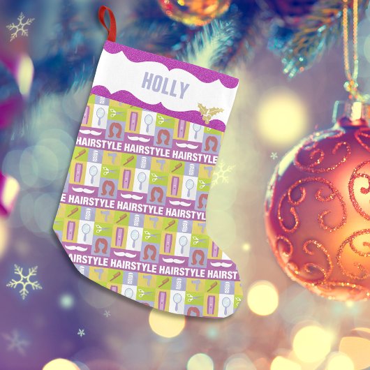 Hair Stylist Occupation | Roze glitter Kleine Kerstsok