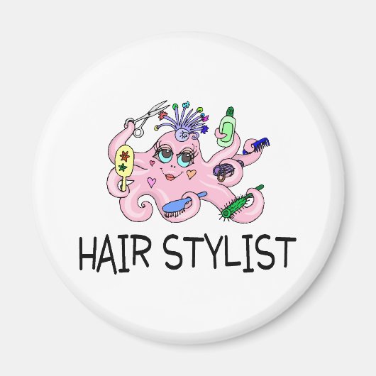 Hair Stylist Octopus Magneet (Voorkant)
