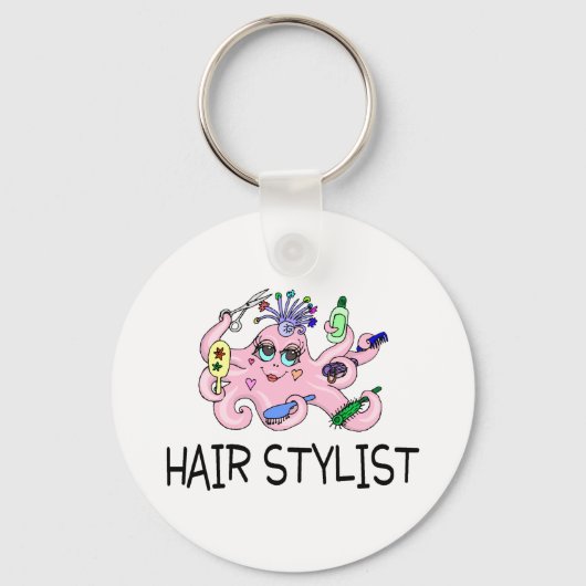 Hair Stylist Octopus Sleutelhanger (Voorkant)