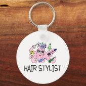 Hair Stylist Octopus Sleutelhanger (Voorkant)