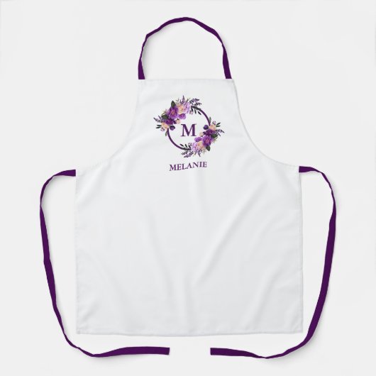 Hair Stylist of Makeup Artist Paars Floral Schort (Voorkant)