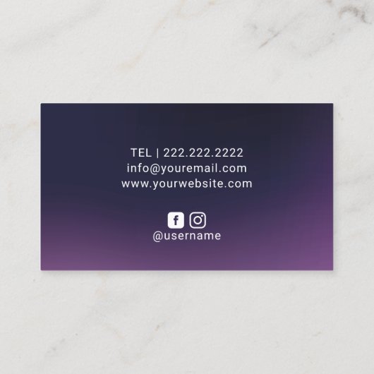 Hair Stylist Paars en Gold Agate Beauty Salon Visitekaartje (Achterkant)