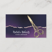 Hair Stylist Paars en Gold Agate Beauty Salon Visitekaartje (Voorkant)