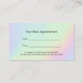 Hair Stylist Pastel Holographic Salon Appointment Afsprakenkaartje (Achterkant)