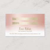 Hair Stylist Pastel Roos Gold Salon Referral (Achterkant)