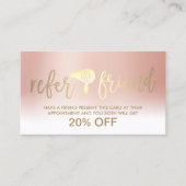 Hair Stylist Pastel Roos Gold Salon Referral (Voorkant)