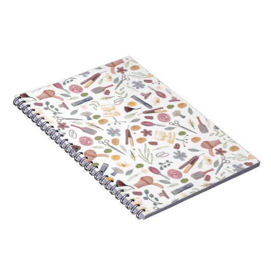 Hair Stylist | Patroon | WATERVERF Notitieboek (Rechterzijde)