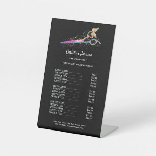 Hair stylist prijslijst sokkel teken reclamebord met voetstuk